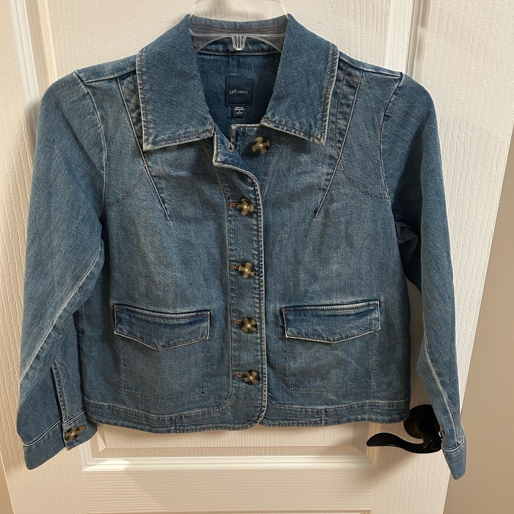 J. Jill Blue Jean Jacket with Button Detail